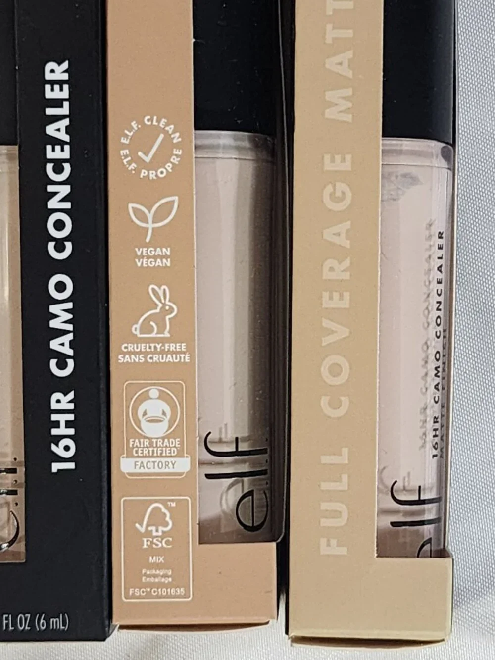 E.L.F. 16HR Camo Concealer .2fl oz. Full Coverage Matte Finish Light Peach 3CT